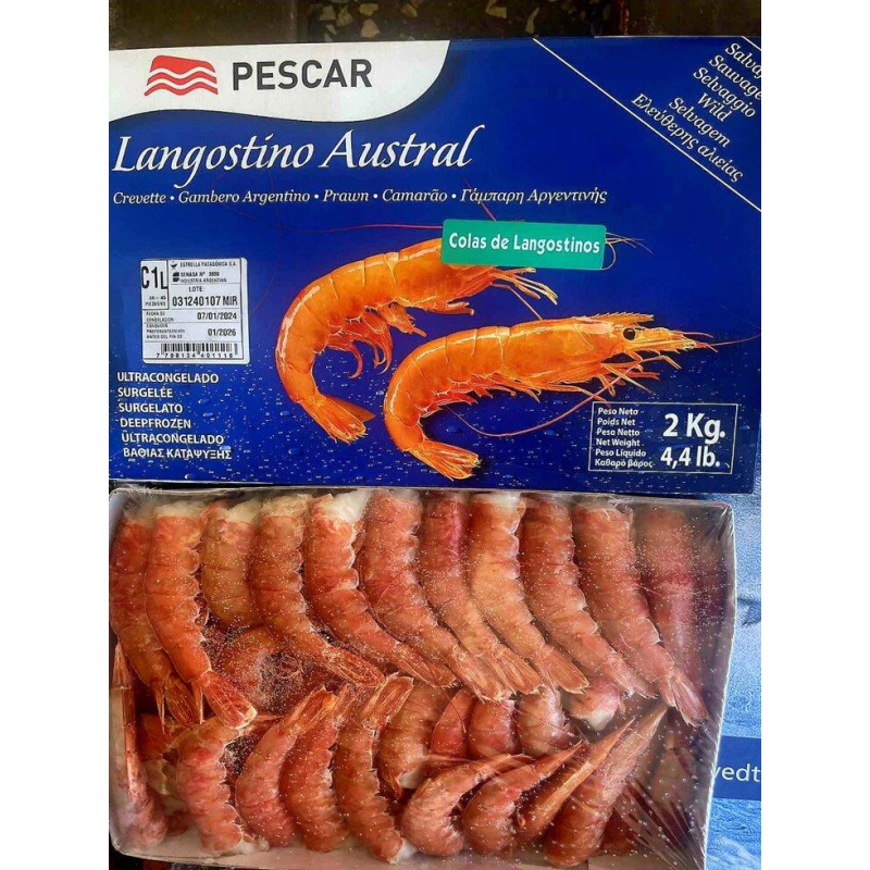 Креветка королівська Langostino Austral C1L без голови свіжоморожена